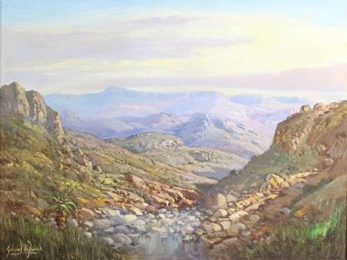 Gabriel de Jongh - Mountain landscape - Magnificent investment art!! - Bid now! *  Free courier!