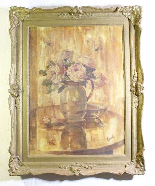 Signed oil painting - Still life flowers - Beautiful! - Low price, bid now!!