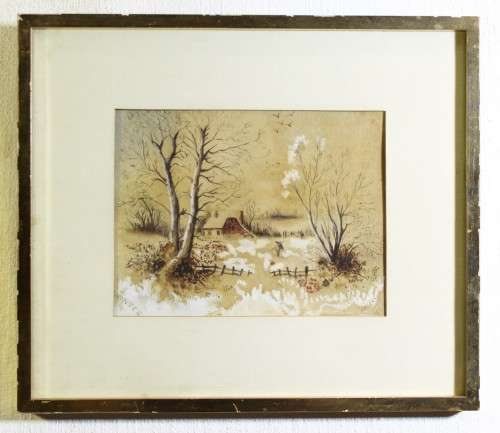 A Robinson - Winter 1918 - A beautiful little pastel! Offered at a low price!! Bid now!