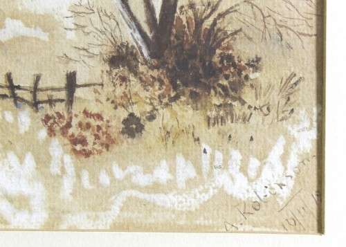 A Robinson - Winter 1918 - A beautiful little pastel! Offered at a low price!! Bid now!