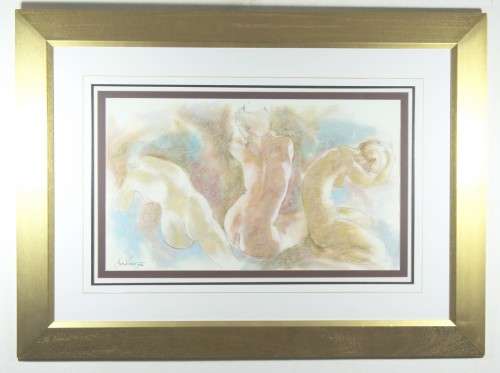 Jan Visser - Three nudes - Mixed media - Stunning art!! - Low price- FREE COURIER!! - Bid now!