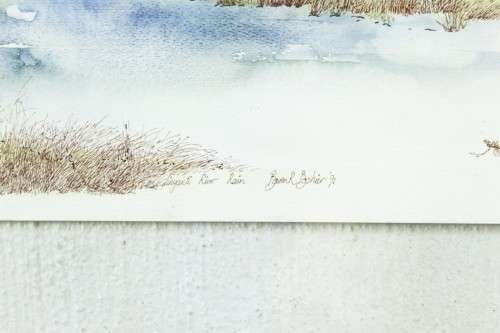 Bowen R Boshier - Linyanti River Rain - A beautiful watercolor! Bid now!