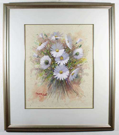 Malachi Smith - Still life - White daisies - Stunning! Low price, bid now!! *Free courier