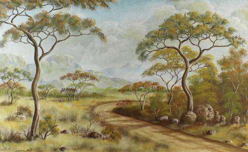 Onias - Dirt road in a landscapes - A beauty! - Low price, bid now!