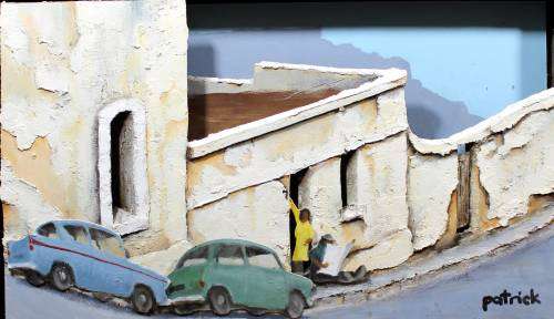 Patrick Mokhuane - Cars on the street - Magnificent 3D art!! Bid now!!