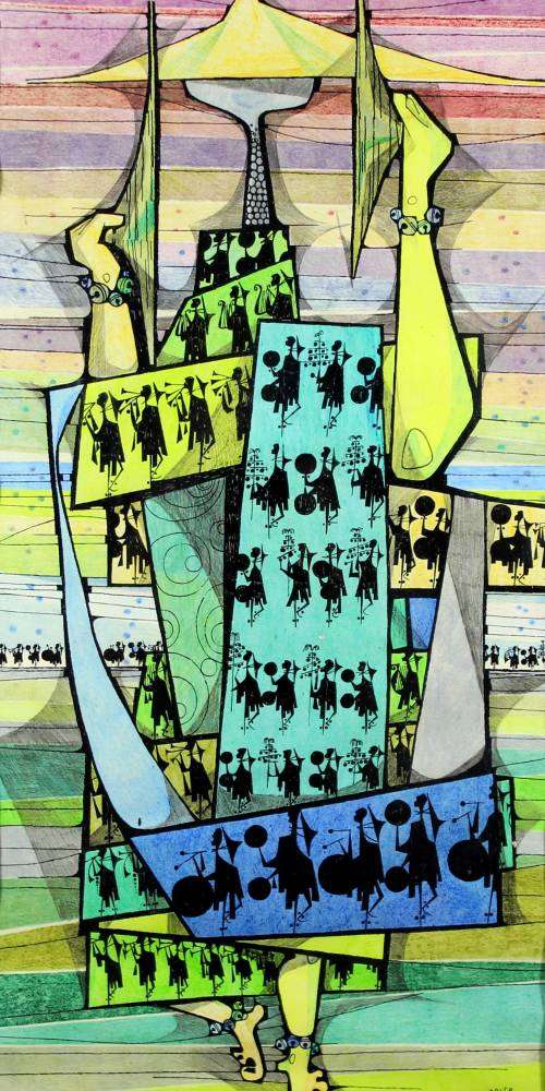 Rodger Magne - Abstract - Mixed Media - A lovely piece!! Bid now!!