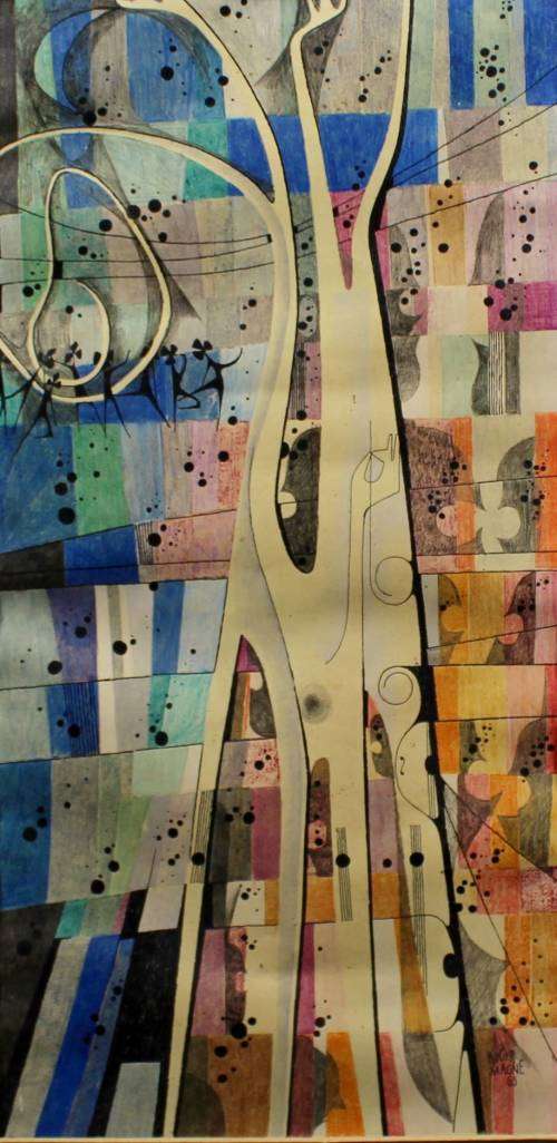 Rodger Magne - Abstract - Mixed Media - A lovely piece!! Bid now!!