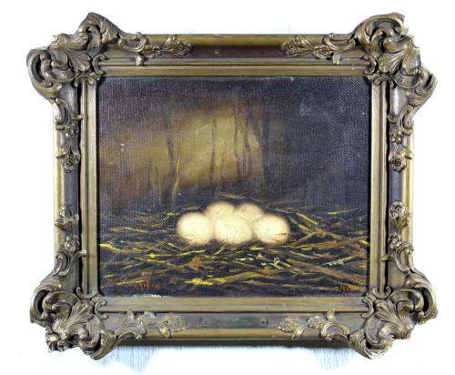 H. Bielderman - Nest of Eggs - Oil - A Beauty! Bid now!!