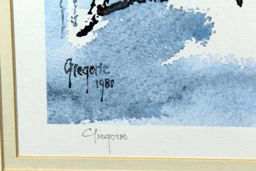 Gregoire Boonzaier  - Figures and donkey cart - A beautiful signed litho print! - Bid now!