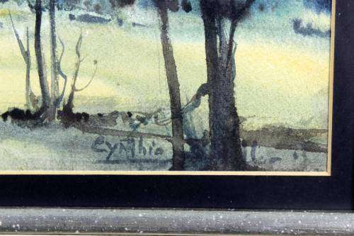 Cynthia Ball - Landscape with Tall Trees - A stunner! - Bid now!