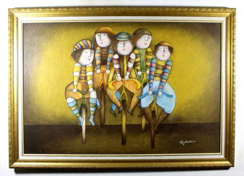 Joyce Roybal - Cyclists - A Gorgeous Piece - Bid now!!