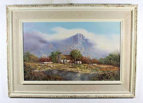 Henri du Rand - Cape farm scene - A beautiful painting!! Bid now, low price!!