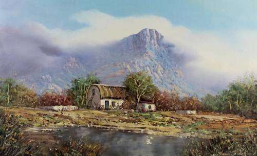Henri du Rand - Cape farm scene - A beautiful painting!! Bid now, low price!!