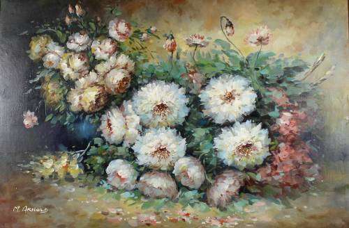 M Arnold - Still life flowers - A beautiful treasure! - Bid now!!