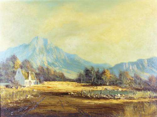 Reg Lamont - Cape Dutch homestead - A beautiful painting!! Bid now, low price!!