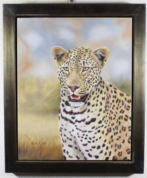 Elise Gloss - Leopard - A stunning painting! Low price, bid now!!