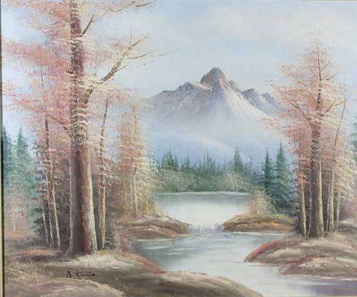 Atoins - Lake scene - A beautiful oil painting! - Low price!! Bid now!