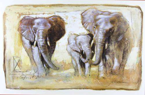 Elephants - A beautiful large print!! Giveaway price! Bid now!