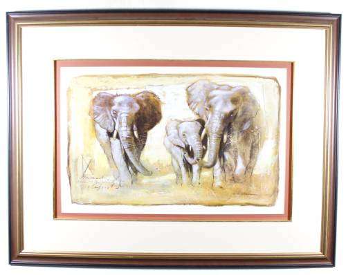 Elephants - A beautiful large print!! Giveaway price! Bid now!