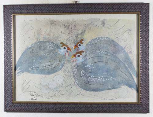 Guinea fowl - A beautiful limited edition print!! Giveaway price! Bid now!