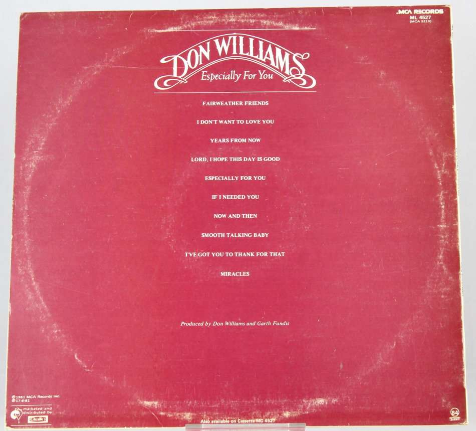 Don Williams - Best off/Portrait/Especialy for you - Treasures from 1980 to 1981 - Bid now!!
