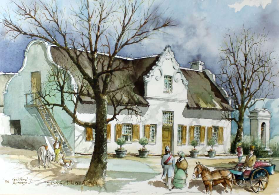 Kenneth  Anderson - "Die werf" Idas Valley Cape - A beautiful painting! - Bid now!!