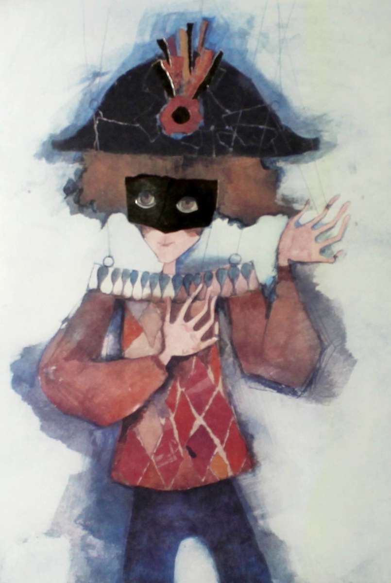 Rosina Wachtmeister - Harlequin - A beautiful mixed media, signed and editioned! - Bid now!!