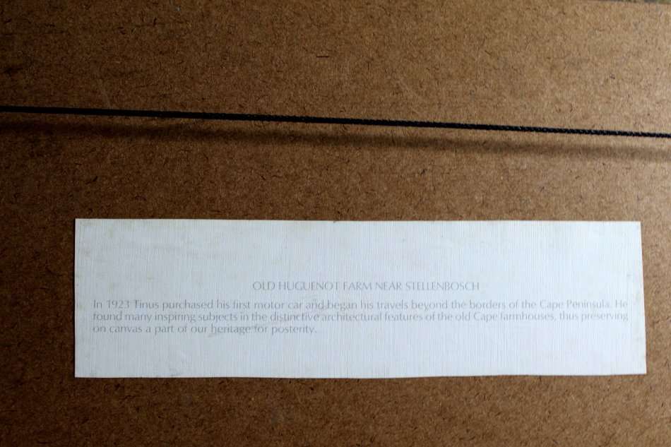 Tinus de Jongh - Old Huguenot farm near Stellenbosch - Beautiful! - A little treasure! - Bid now!!