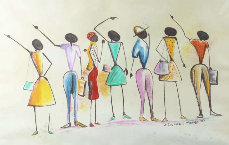 Godfrey Ndaba - Fashion figures - A beauty! Giveaway price, bid now!!
