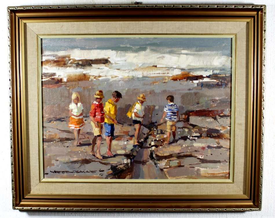 Wessel Marais - Kids on the beach - A magnificent painting! Investment art! -Bid now! *Free courier!