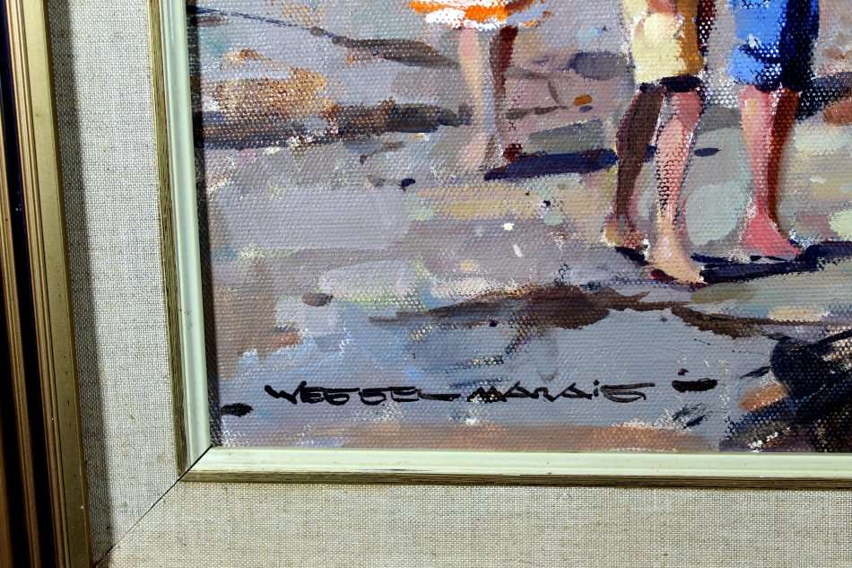 Wessel Marais - Kids on the beach - A magnificent painting! Investment art! -Bid now! *Free courier!