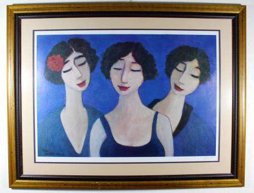 Pieter van der Westhuizen - Three ladies -  A stunning limited edition print - Bid now!