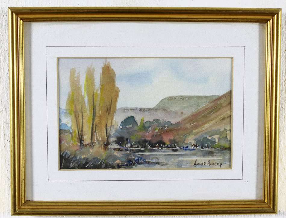 Louis Aucamp - Landscape with tall trees - A beautiful little treasure! - Bid now!!