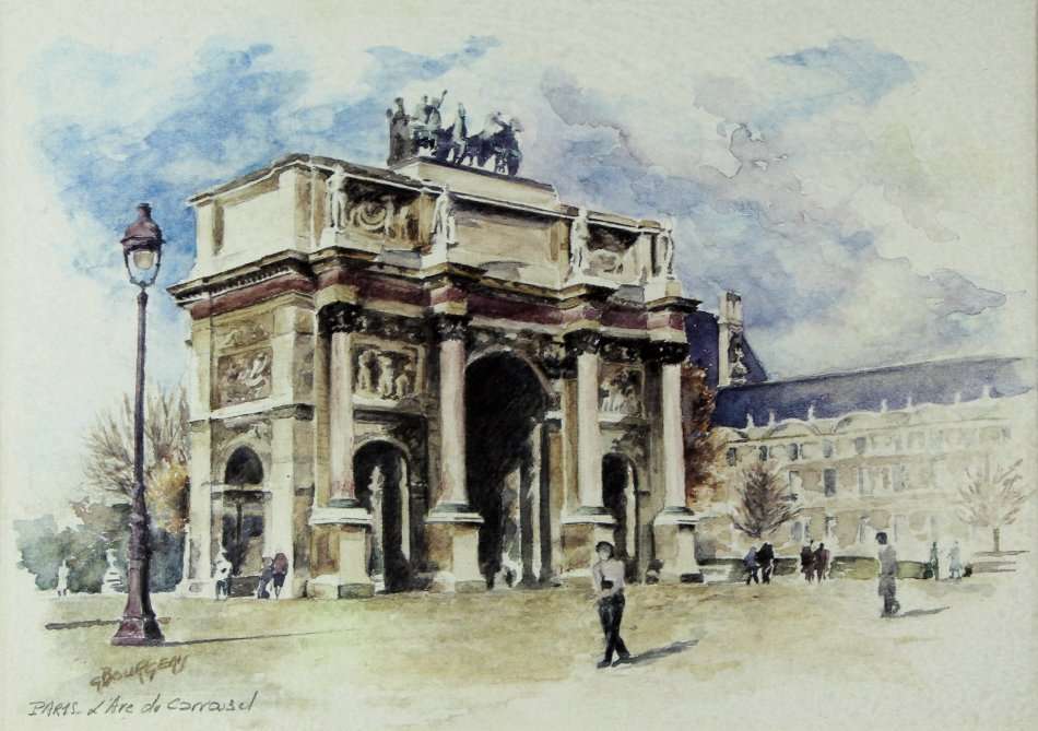G Bourgen - Paris L'Arc de Carrousel -  A stunning print - Bid now!!