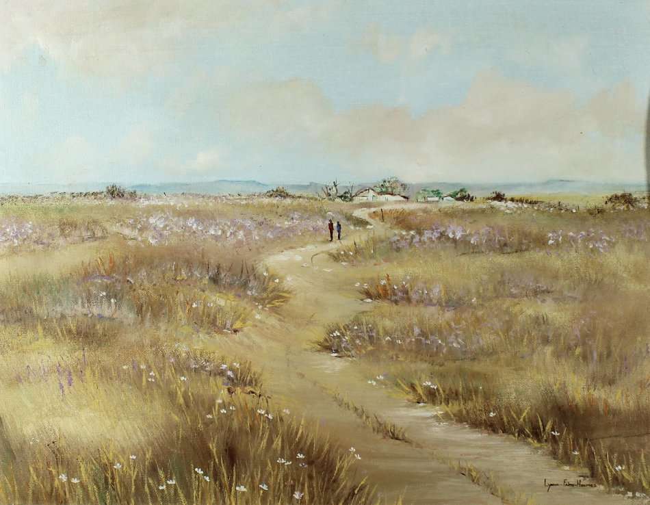 Lynn Faith Holmes - Figure on a footpath - A stunner at a giveaway price, bid now!!