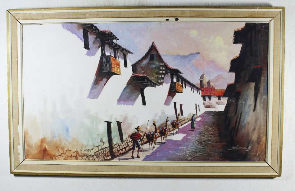 Edward M - Street scene - A beautiful oil painting at a giveaway price, bid now!!