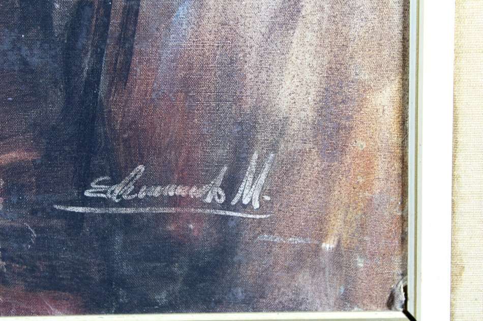 Edward M - Street scene - A beautiful oil painting at a giveaway price, bid now!!