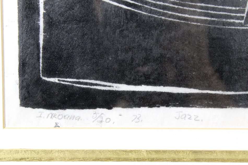 Isaac Nkoana - Jazz - Woodcut - A beautiful work!! Bid now!!