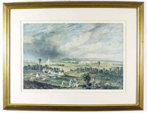 Thomas Baines - Cradock Place, Port Elizabeth -  A beautiful print! Bid now!