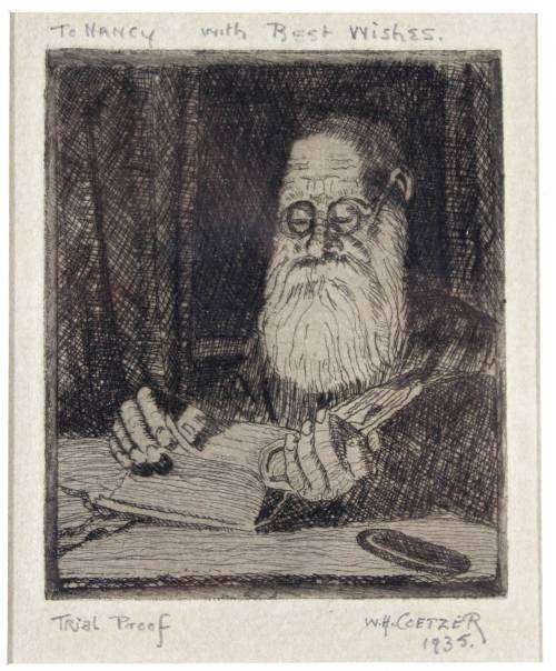 WH Coetzer - The Reader - 1935 - A stunning engraving!! - Investment art! - Bid now!!