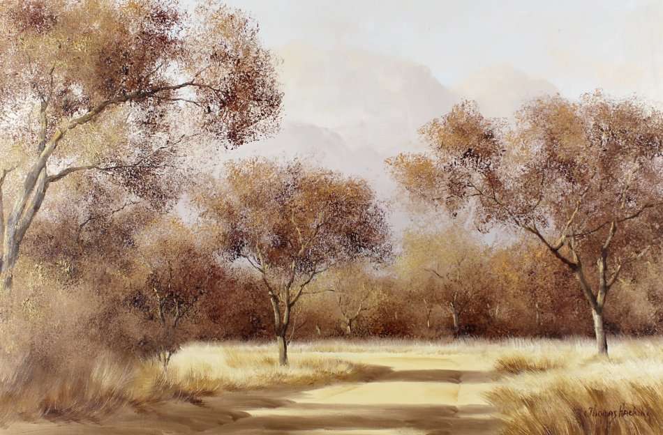 Thomas Hacking - Dirt Road in a Landscape - Stunning!! - Bid now!