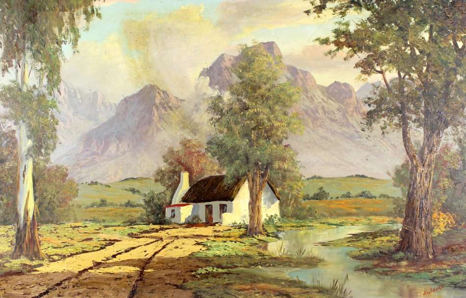JL Faure - Cape Dutch homestead in a mountain landscape - Stunning!! - Bid now!