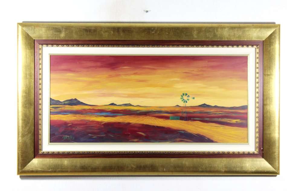 Glendine - Windmill in a landscape - Stunning - Large 99cm x 43cm Bid now!!