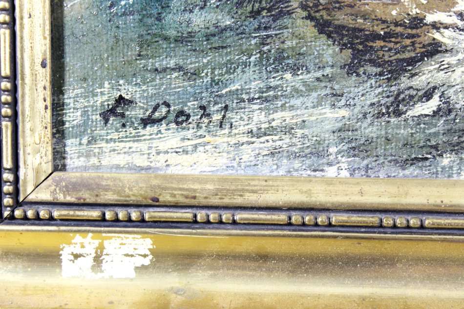 F Pohl - River stream in a landscape - A beautiful painting at a giveaway price, bid now!!