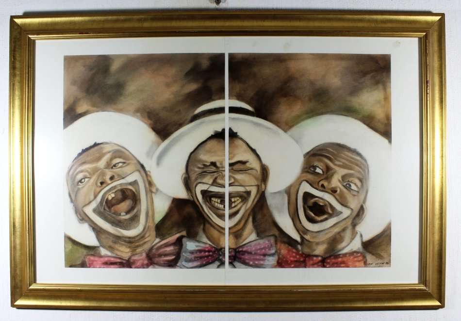 Duke Ketye - Revelers - Diptych - Beautiful!! - Bid now!