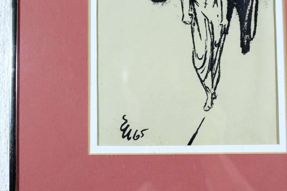 Ernest Ullman - Angel - Linocut - Beautiful! Bid now!