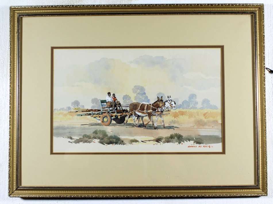 Johnnie de Kock - Donkey cart - A beautiful painting!! - Bid now!!