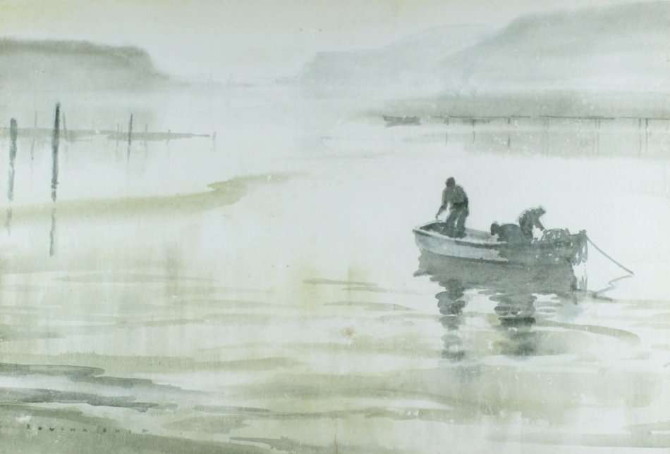 Rowena Bush - Boat on the lake - Beautiful!! - Low price, bid now!!