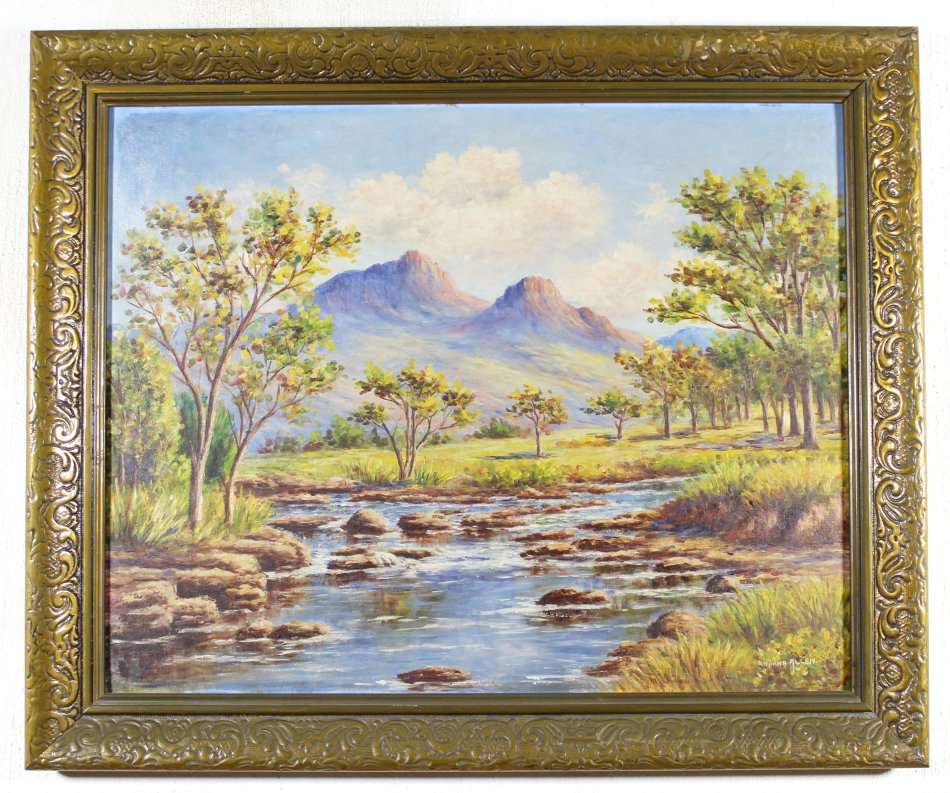 Norah Allen - River scene - Beautiful!! - Low price, bid now!!