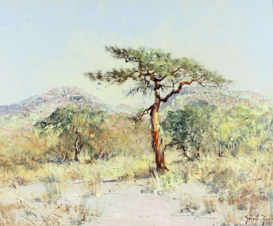 Gerrit Roon - Tree in a landscape - Beautiful art! - Bid now!!